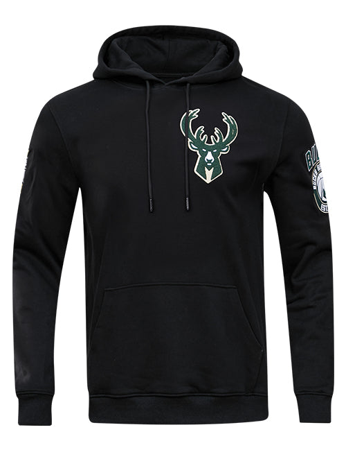 Pro Standard Classic Chenille Milwaukee Bucks Hooded Sweatshirt-front