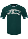 Pro Standard Classic Chenille Milwaukee Bucks Drop Hem T-Shirt-front