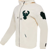 Pro Standard Triple Tonal Milwaukee Bucks Full-Zip Hooded Sweatshirt-angled front