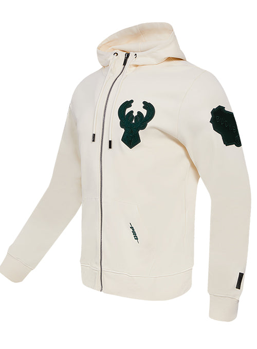 Pro Standard Triple Tonal Milwaukee Bucks Full-Zip Hooded Sweatshirt-angled front