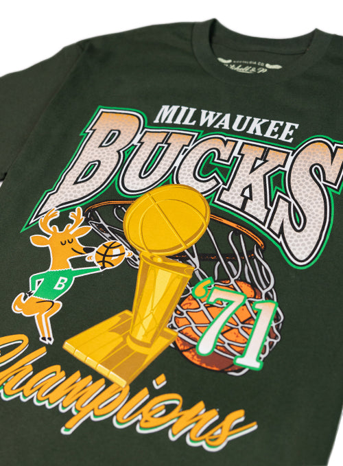 Mitchell & Ness HWC 1971 NBA Champs Milwaukee Bucks T-Shirt | Bucks Pro ...