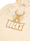 Mitchell & Ness HWC Sandman Milwaukee Bucks Hooded Sweatshirt-close up