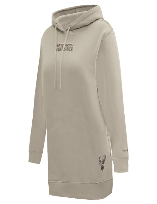 Women's Pro Standard Wingspan Milwaukee Bucks Hooded Sweatshirt Dress-angled front