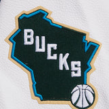 Women's Pro Standard Pennants Milwaukee Bucks Wool Varsity Jacket-left sleeve