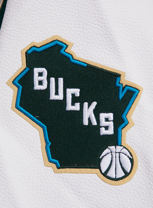 Women's Pro Standard Pennants Milwaukee Bucks Wool Varsity Jacket-left sleeve