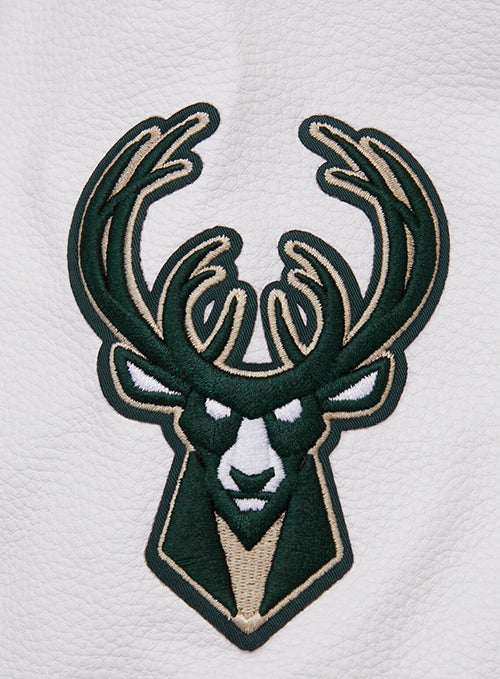 Women's Pro Standard Pennants Milwaukee Bucks Wool Varsity Jacket-right sleeve