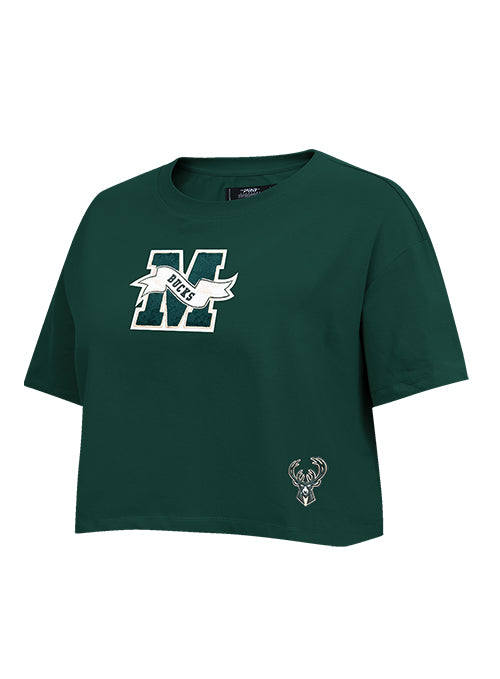 Women's Pro Standard Pennants Milwaukee Bucks Boxy T-Shirt-front