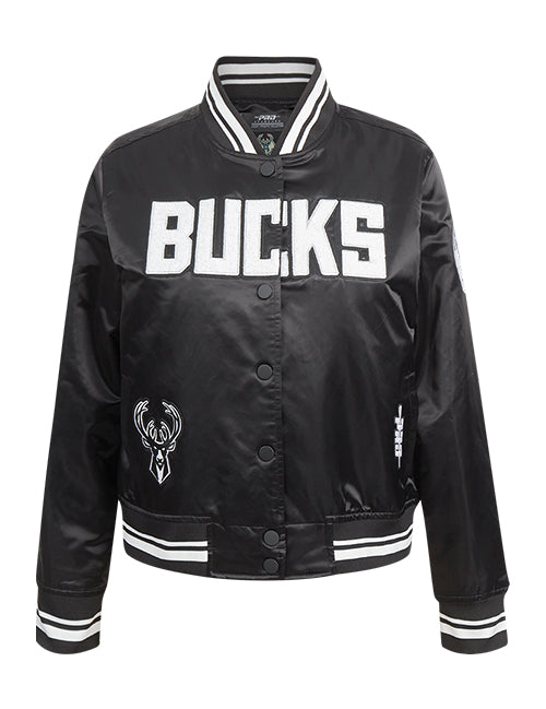 Women's Pro Standard Pearls Milwaukee Bucks Satin Jacket-front