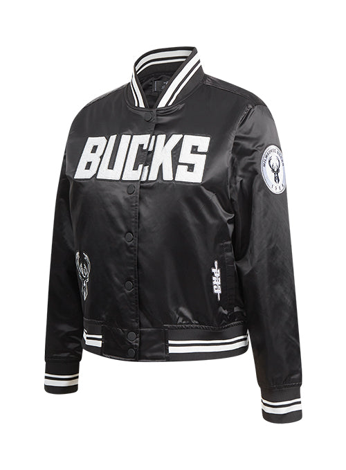 Women's Pro Standard Pearls Milwaukee Bucks Satin Jacket-angled front