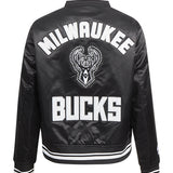 Women's Pro Standard Pearls Milwaukee Bucks Satin Jacket-back