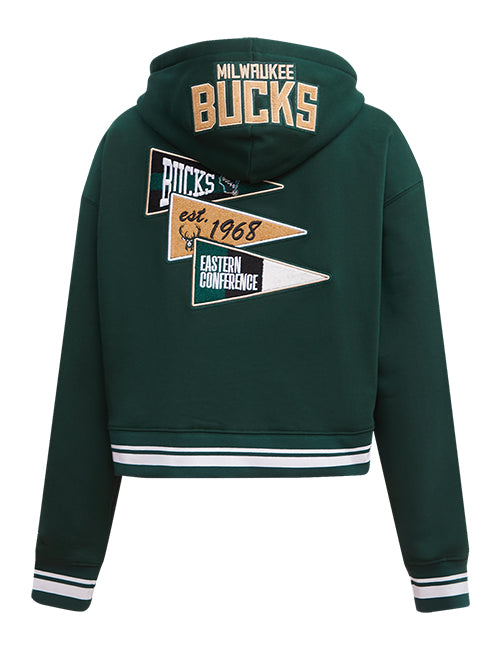 Women's Pro Standard Pennants Milwaukee Bucks Hooded Sweatshirt-back