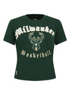 Women's Pro Standard Old English Milwaukee Bucks Slim Fit T-Shirt-front