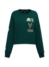 Women's Pro Standard Old English Milwaukee Bucks Crewneck Sweatshirt-front