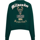 Women's Pro Standard Old English Milwaukee Bucks Crewneck Sweatshirt-back