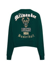 Women's Pro Standard Old English Milwaukee Bucks Crewneck Sweatshirt-back