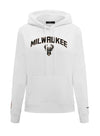 Women's Pro Standard Classic White Milwaukee Bucks Hooded Sweatshirt-front