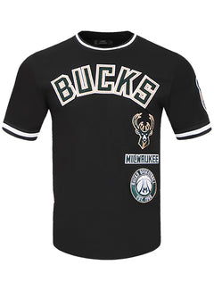 Pro Standard Classic Logos Black Milwaukee Bucks T-Shirt-front