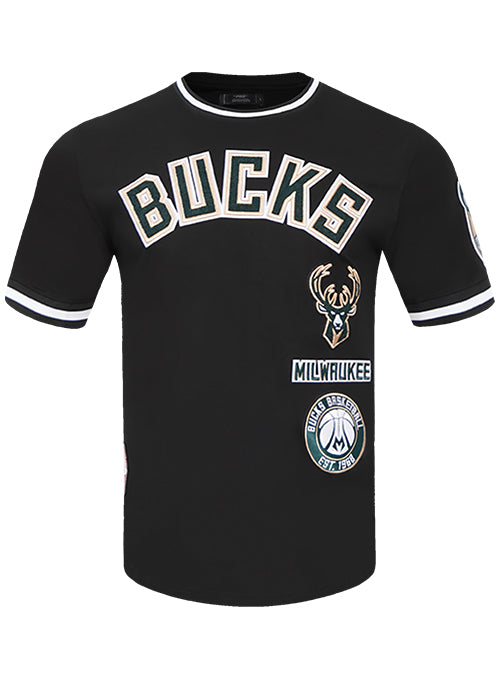 Pro Standard Classic Logos Black Milwaukee Bucks T-Shirt-front