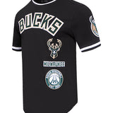 Pro Standard Classic Logos Black Milwaukee Bucks T-Shirt-angled front