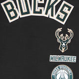 Pro Standard Classic Logos Black Milwaukee Bucks T-Shirt-chest logos