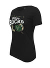 Women's Stadium Essentials Playoffs 2024 Hoops Milwaukee Bucks T-Shirt