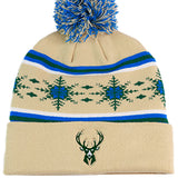 Item of the Game Winter Sweater Milwaukee Bucks Pom Cuff Knit Hat-front