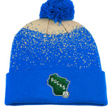 Item of the Game 2024-25 City Edition Milwaukee Bucks Pixel Pom Cuff Knit Hat-front