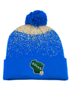 Item of the Game 2024-25 City Edition Milwaukee Bucks Pixel Pom Cuff Knit Hat-front