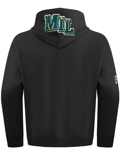 Pro Standard City Signature Black Milwaukee Bucks Hooded Sweatshirt-back