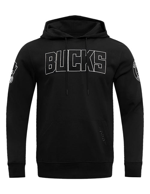 Pro Standard Black and Silver Milwaukee Bucks Hooded Sweatshirt=front