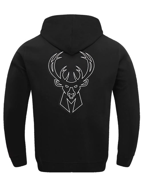 Pro Standard Black and Silver Milwaukee Bucks Hooded Sweatshirt-back