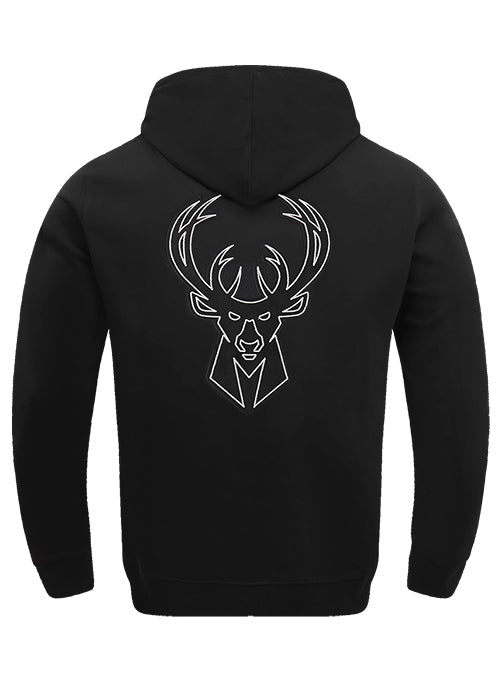 Pro Standard Black and Silver Milwaukee Bucks Hooded Sweatshirt-back