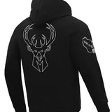 Pro Standard Black and Silver Milwaukee Bucks Hooded Sweatshirt-back