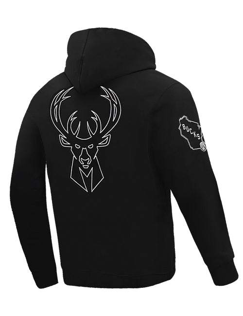 Pro Standard Black and Silver Milwaukee Bucks Hooded Sweatshirt-back