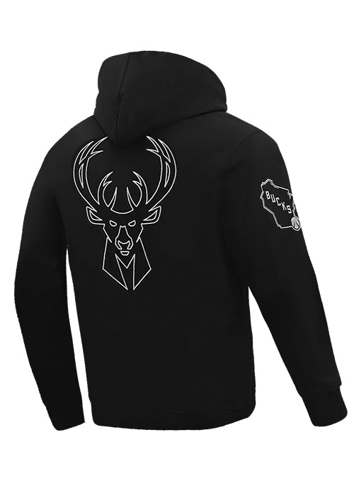 Pro Standard Black and Silver Milwaukee Bucks Hooded Sweatshirt-back