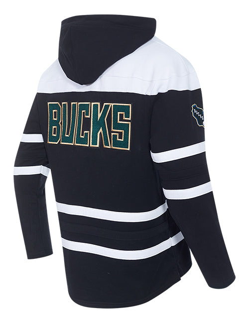 Pro Standard Classic Milwaukee Bucks Hockey Hooded Sweatshirt-angled back