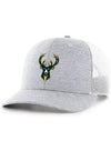 47' Brand Harrington Grey Milwaukee Bucks Trucker Adjustable Hat-front