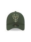 New Era 9Forty Icon Green Milwaukee Bucks Trucker Adjustable Hat-front