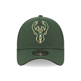 New Era 9Forty Icon Green Milwaukee Bucks Adjustable Hat-front