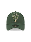 New Era 9Forty Icon Green Milwaukee Bucks Adjustable Hat-front