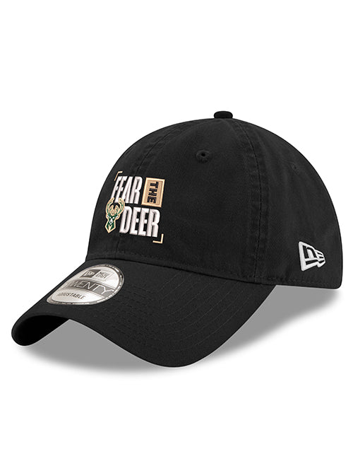 New Era 9Twenty Fear The Deer Milwaukee Bucks Adjustable Hat-angled left