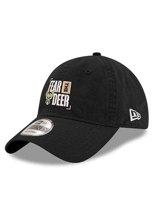 New Era 9Twenty Fear The Deer Milwaukee Bucks Adjustable Hat-angled left