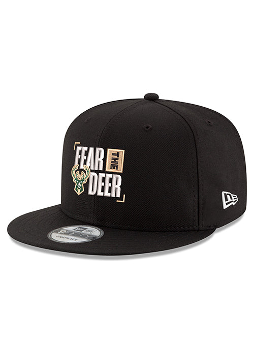New Era 9Fifty Fear The Deer Milwaukee Bucks Snapback Hat-angled left