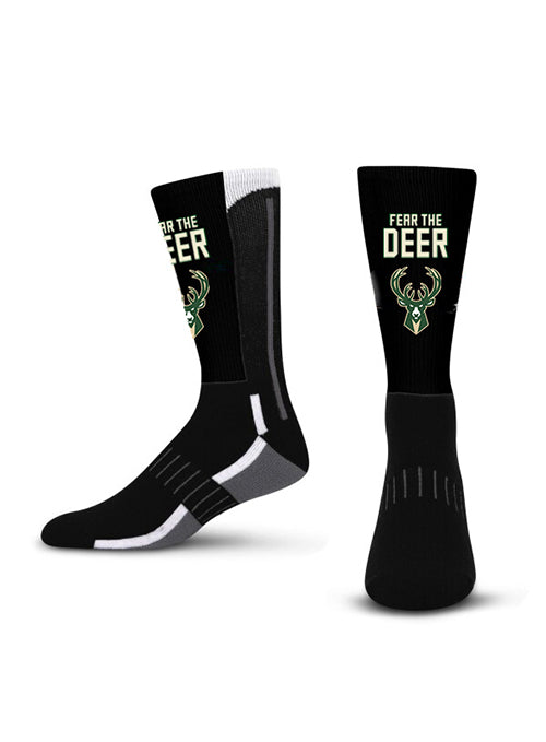 Youth For Bare Feet Fear The Deer Milwaukee Bucks Crew Socks