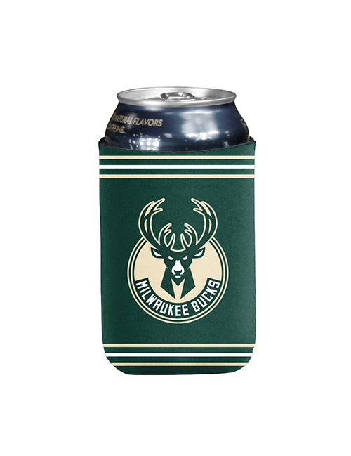 Logo Brands 12oz Global Stripes  Milwaukee Bucks Can Cooler