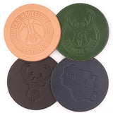 Woolly Made 4-Pack Milwaukee Bucks Leather Coasters