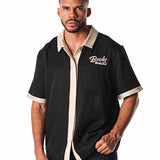 The Wild Collective Fear The Deer Button Up Milwaukee Bucks Bowling Shirt-front, male model