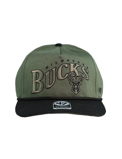 '47 Brand Rope Wave Hitch Milwaukee Bucks Adjustable Hat-front