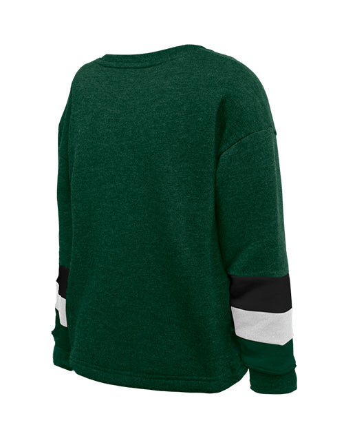 Youth New Era Hearts Milwaukee Bucks Crewneck Sweatshirt-back