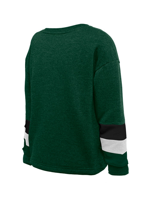 Youth New Era Hearts Milwaukee Bucks Crewneck Sweatshirt-back